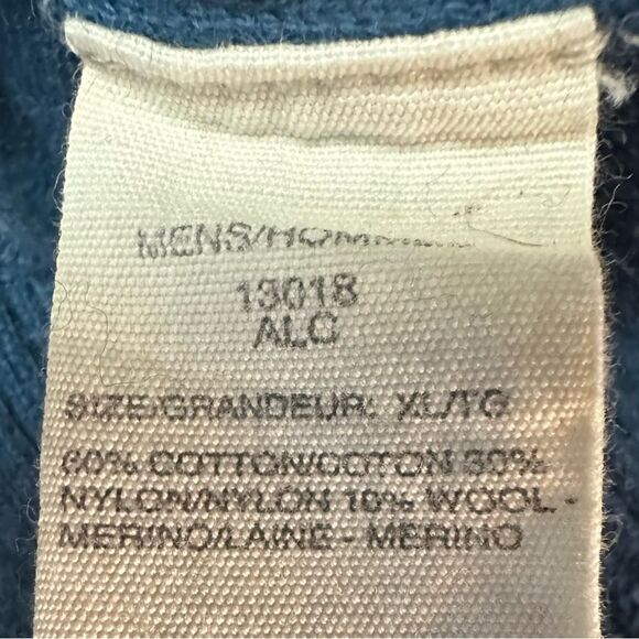 Woolrich Men's 1/4 Zip Sweater Pullover Navy Blue Size X-Large. Cotton Blend - Picture 6 of 7